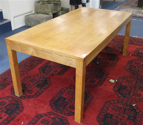 An ash kitchen table, W.183cm